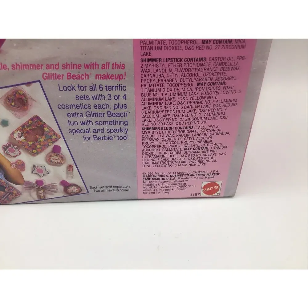 Vintage 1992 Caboodles Barbie Doll Glitter Beach Makeup Case Mattel 3157 NRFB